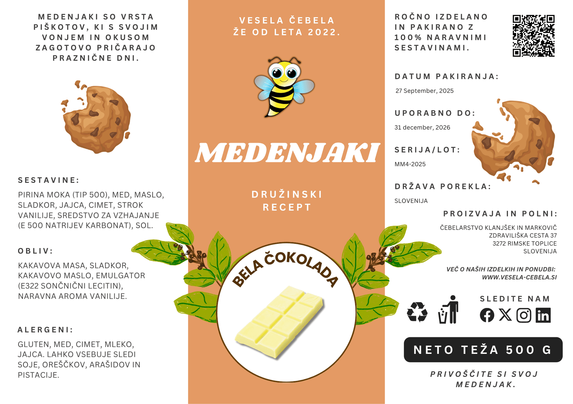 Medenjaki - Bela čokolada 500 g
