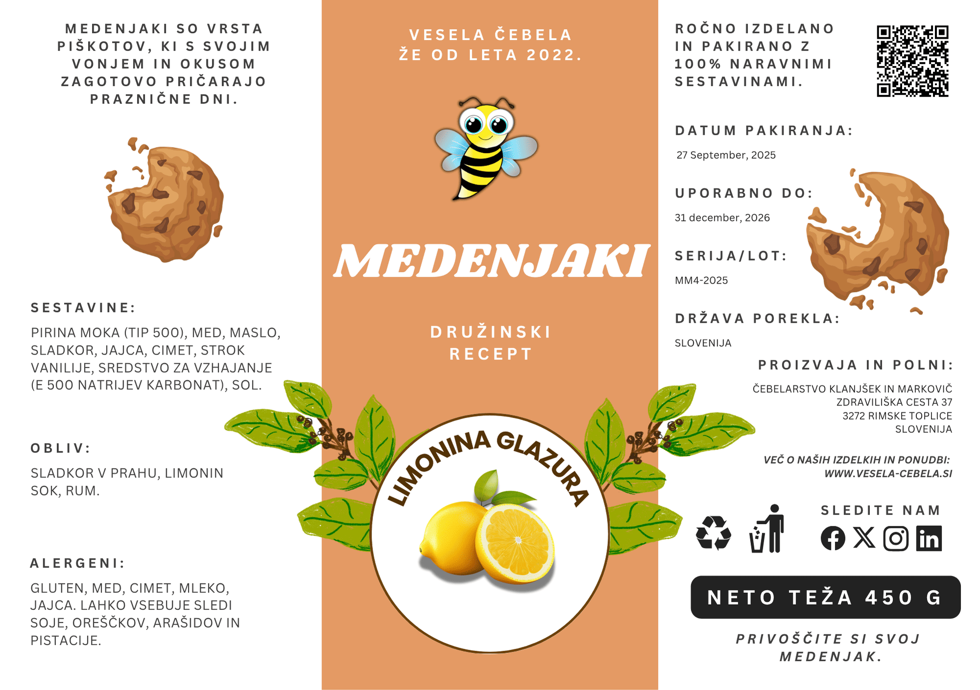 Medenjaki - Limonina glazura 450 g